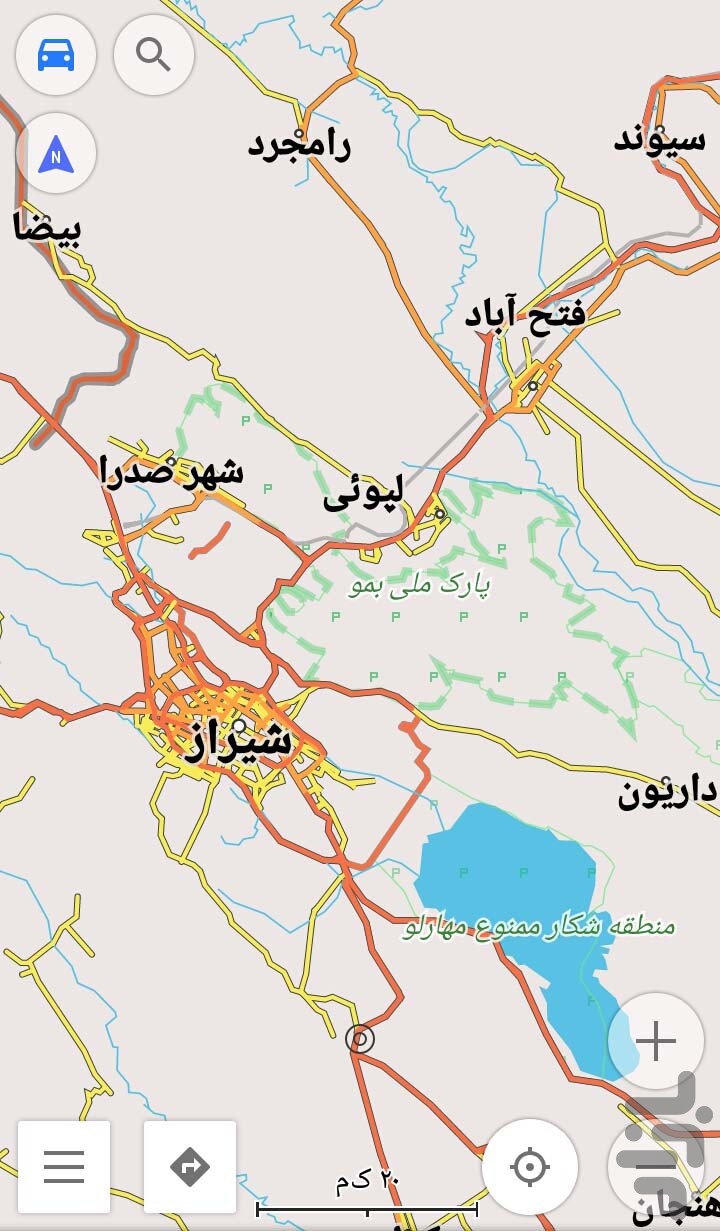 نقشه شیراز